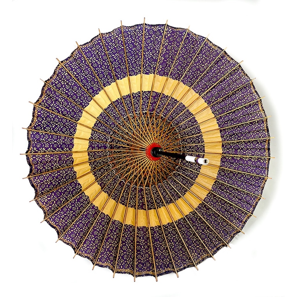 Vintage Japanese Wagasa Purple Paper Umbrella - Picture 3 of 6